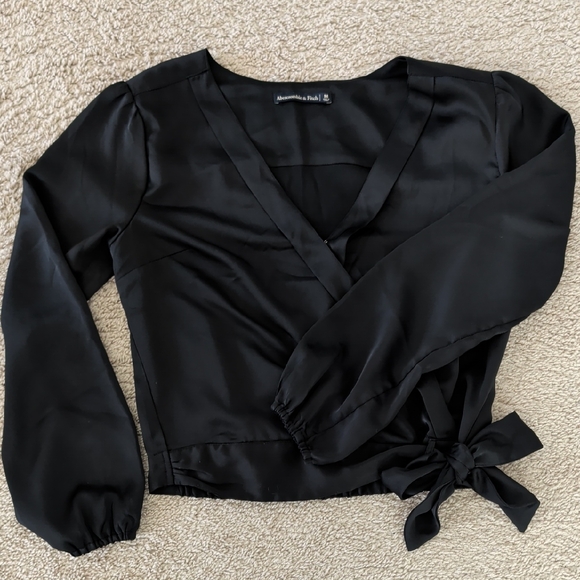 Abercrombie & Fitch Tops - Abercrombie & Fitch Black Satin Blouse